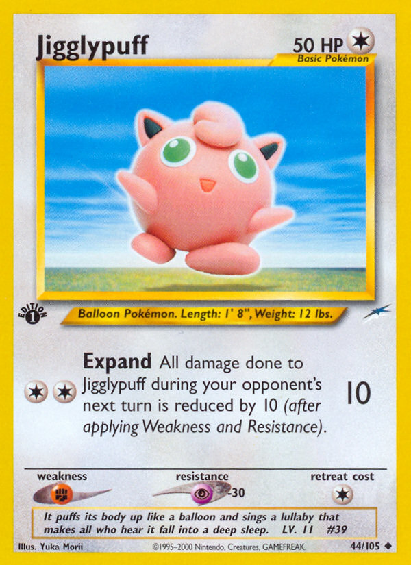 Jigglypuff (44/105) [Neo Destiny 1st Edition] | Dumpster Cat Games