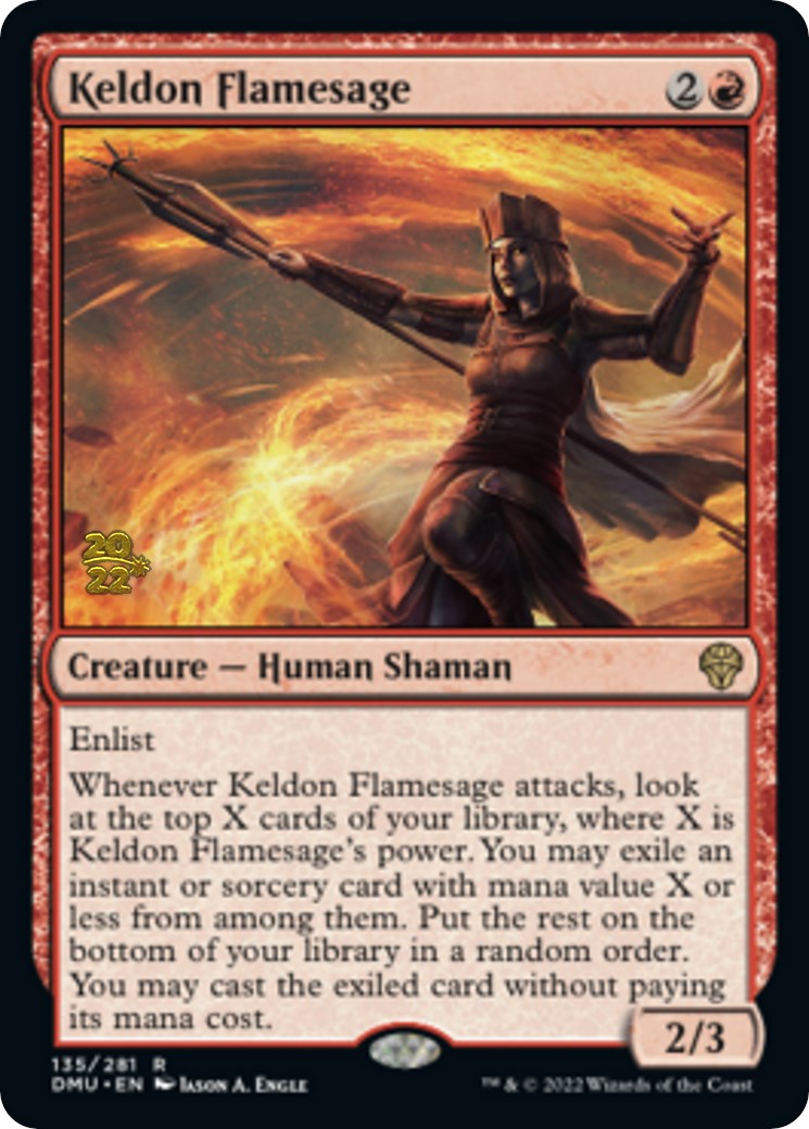 Keldon Flamesage [Dominaria United Prerelease Promos] | Dumpster Cat Games