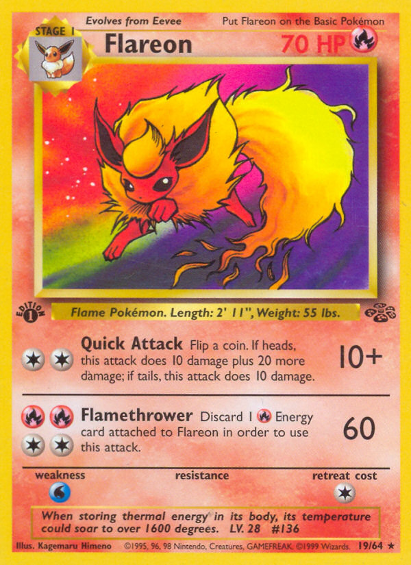 Flareon (19/64) [Jungle 1st Edition] | Dumpster Cat Games