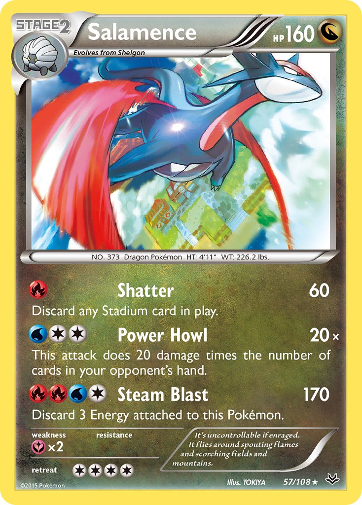 Salamence (57/108) (Theme Deck Exclusive) [XY: Roaring Skies] | Dumpster Cat Games