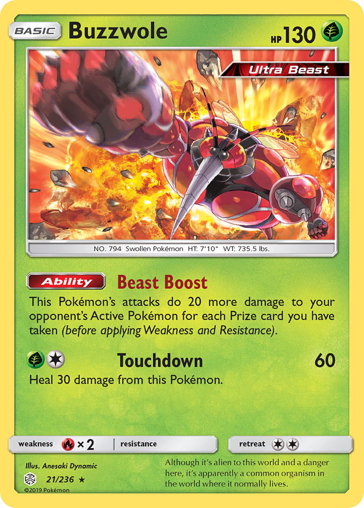 Buzzwole (21/236) [Sun & Moon: Cosmic Eclipse] | Dumpster Cat Games