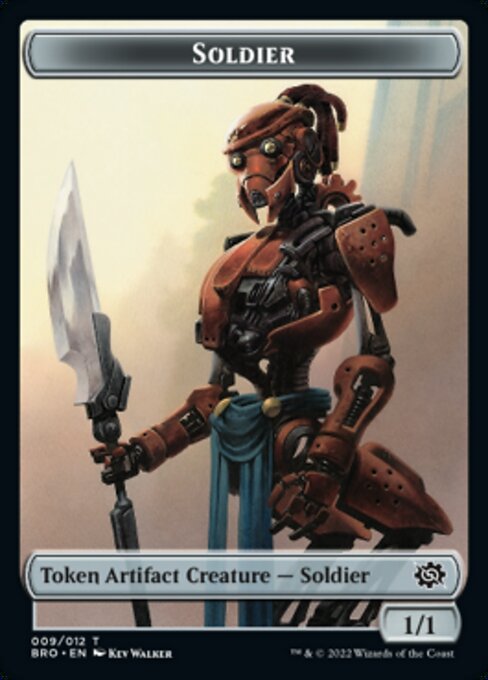 Powerstone // Soldier (009) Double-Sided Token [The Brothers' War Tokens] | Dumpster Cat Games