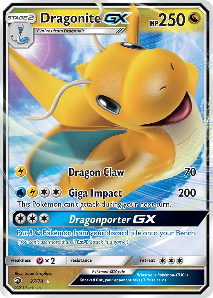 Dragonite GX (37/70) [Sun & Moon: Dragon Majesty] | Dumpster Cat Games