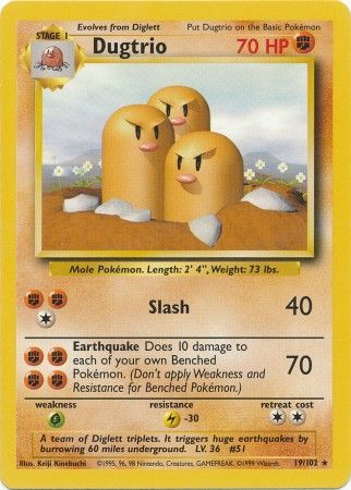 Dugtrio (19/102) [Base Set Unlimited] | Dumpster Cat Games