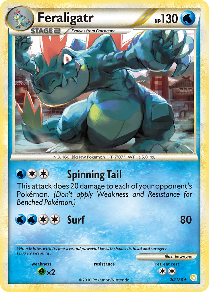 Feraligatr (20/123) (Theme Deck Exclusive) [HeartGold & SoulSilver: Base Set] | Dumpster Cat Games