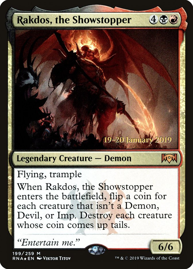 Rakdos, the Showstopper [Ravnica Allegiance Prerelease Promos] | Dumpster Cat Games