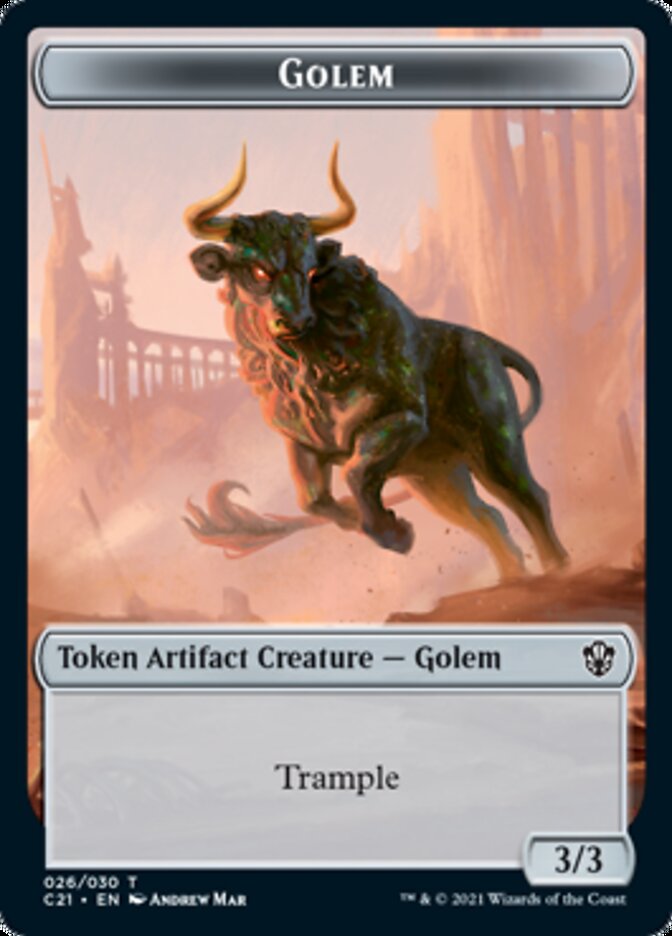 Golem (026) // Thopter Token [Commander 2021 Tokens] | Dumpster Cat Games