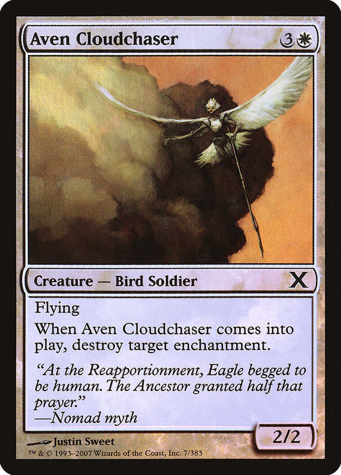 Aven Cloudchaser (Premium Foil) [Tenth Edition] | Dumpster Cat Games