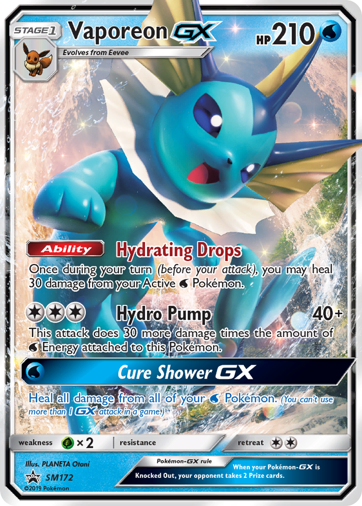 Vaporeon GX (SM172) [Sun & Moon: Black Star Promos] | Dumpster Cat Games