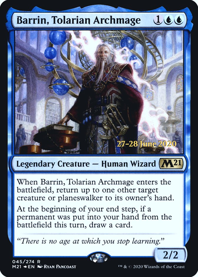 Barrin, Tolarian Archmage  [Core Set 2021 Prerelease Promos] | Dumpster Cat Games