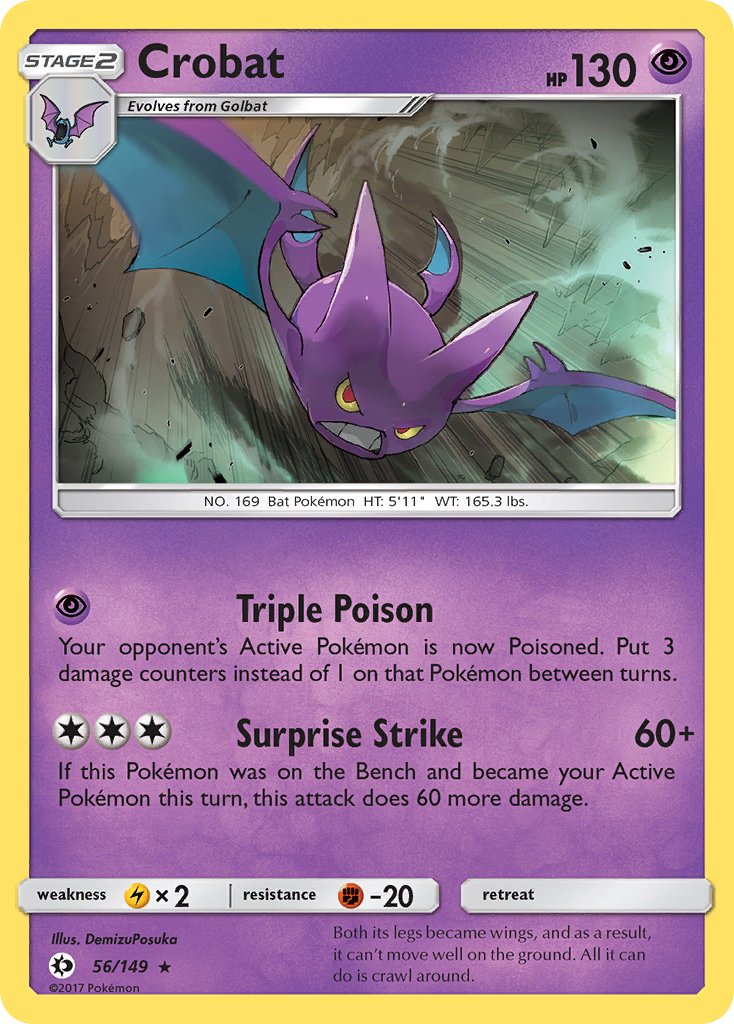 Crobat (56/149) (Prerelease Kit Exclusive) (Theme Deck Exclusive) [Sun & Moon: Base Set] | Dumpster Cat Games