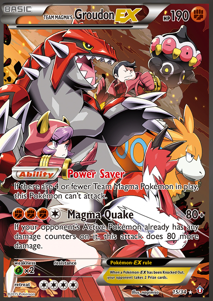 Team Magma's Groudon ex (15/34) [XY: Double Crisis] | Dumpster Cat Games