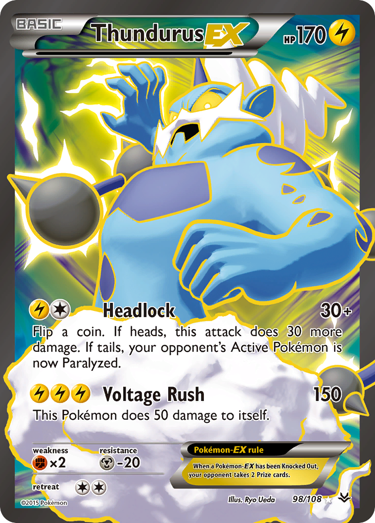 Thundurus EX (98/108) [XY: Roaring Skies] | Dumpster Cat Games