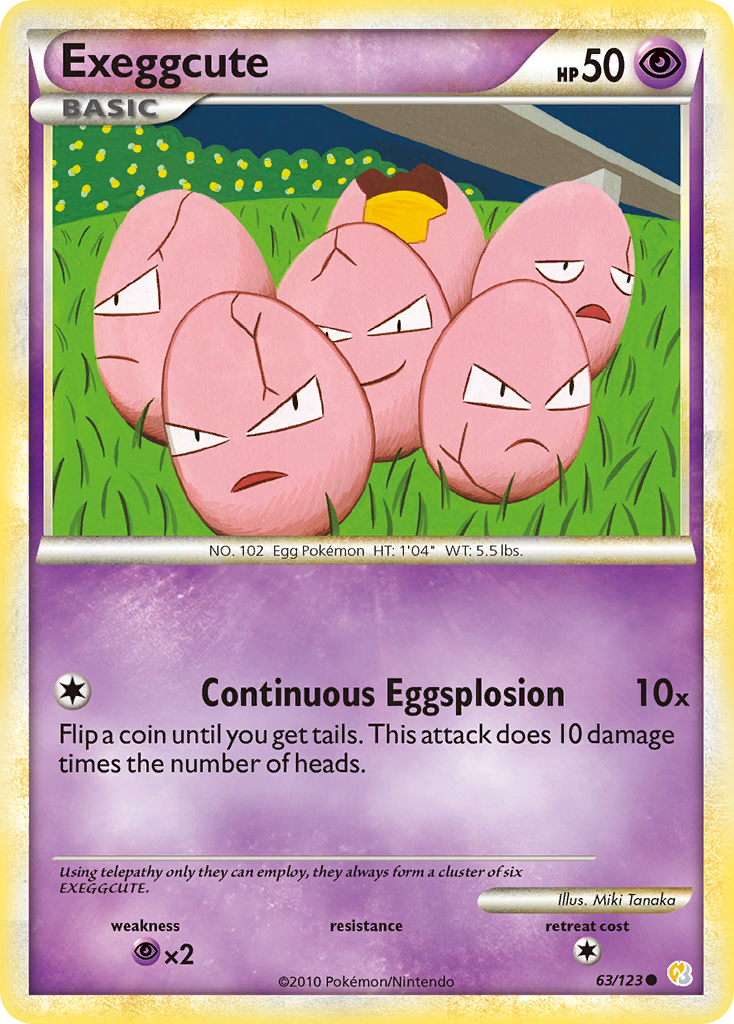 Exeggcute (63/123) [HeartGold & SoulSilver: Base Set] | Dumpster Cat Games