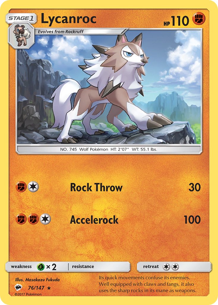 Lycanroc (76/147) (Theme Deck Exclusive) [Sun & Moon: Burning Shadows] | Dumpster Cat Games