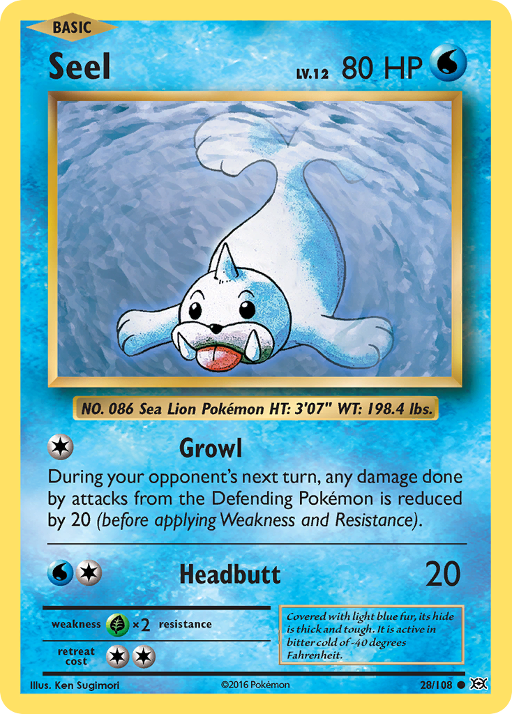 Seel (28/108) [XY: Evolutions] | Dumpster Cat Games