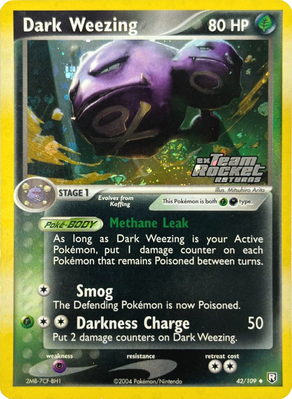 Dark Weezing (42/109) (Stamped) [EX: Team Rocket Returns] | Dumpster Cat Games