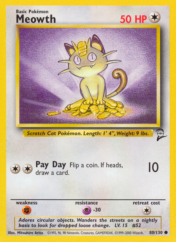 Meowth (80/130) [Base Set 2] | Dumpster Cat Games