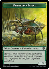 Phyrexian Wurm // Phyrexian Insect Double-Sided Token [Phyrexia: All Will Be One Commander Tokens] | Dumpster Cat Games