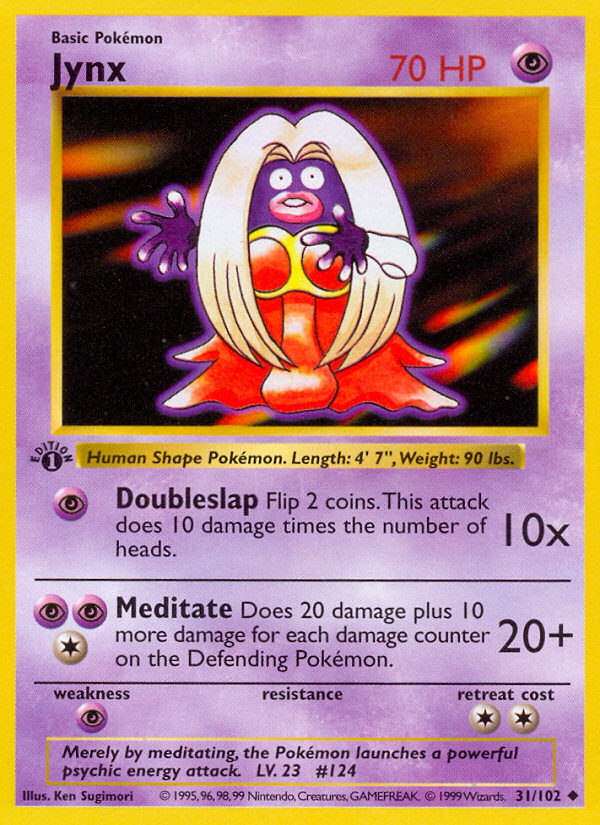 Jynx (31/102) (Shadowless) [Base Set 1st Edition] | Dumpster Cat Games