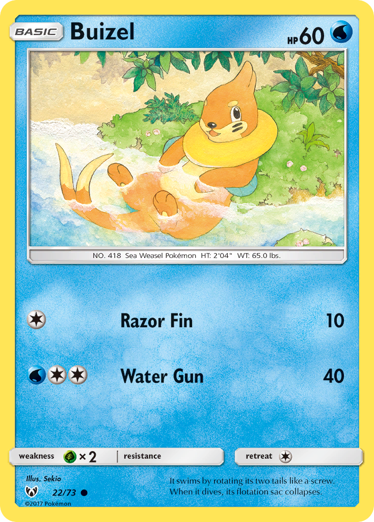 Buizel (22/73) [Sun & Moon: Shining Legends] | Dumpster Cat Games