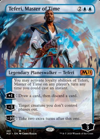 Teferi, Master of Time (Borderless) [Core Set 2021] | Dumpster Cat Games