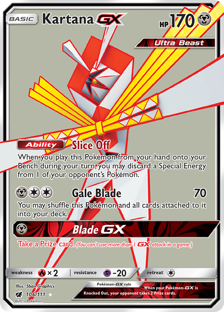 Kartana GX (106/111) [Sun & Moon: Crimson Invasion] | Dumpster Cat Games