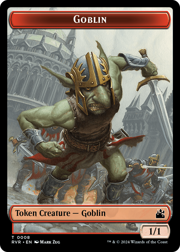 Goblin (0008) // Zombie Double-Sided Token [Ravnica Remastered Tokens] | Dumpster Cat Games