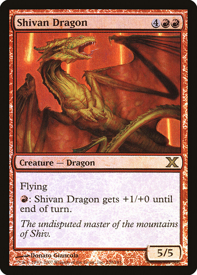 Shivan Dragon (Premium Foil) [Tenth Edition] | Dumpster Cat Games