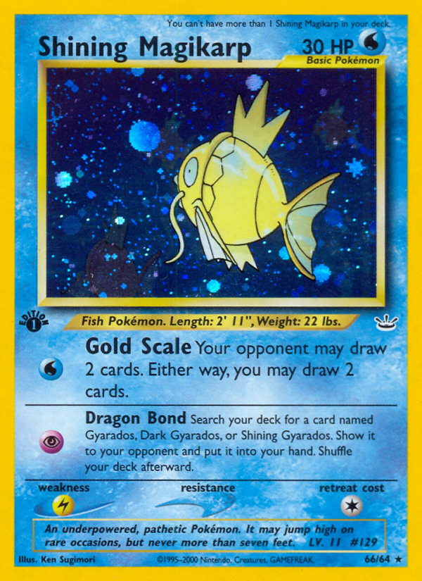 Shining Magikarp (66/64) [Neo Revelation 1st Edition] | Dumpster Cat Games