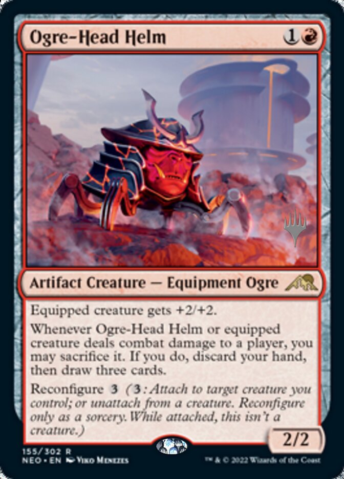 Ogre-Head Helm (Promo Pack) [Kamigawa: Neon Dynasty Promos] | Dumpster Cat Games