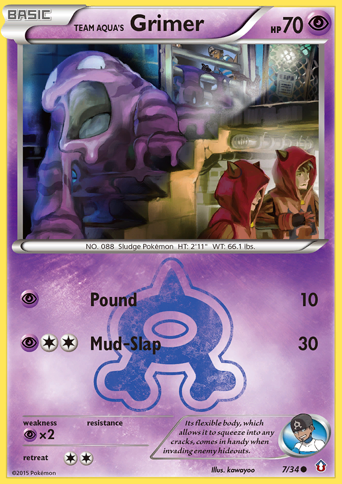 Team Aqua's Grimer (7/34) [XY: Double Crisis] | Dumpster Cat Games