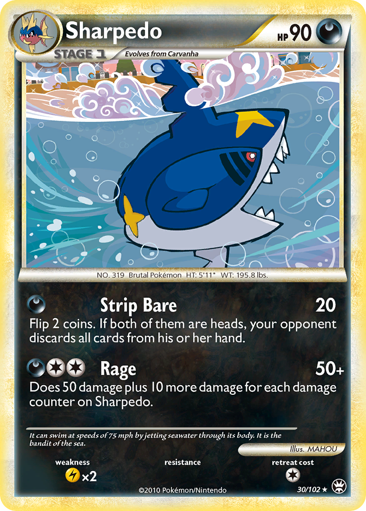 Sharpedo (30/102) [HeartGold & SoulSilver: Triumphant] | Dumpster Cat Games