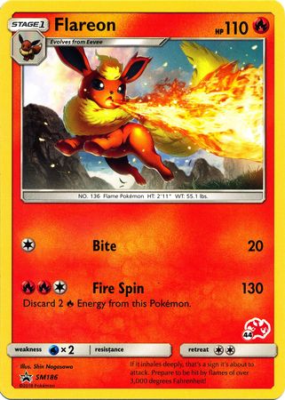 Flareon (SM186) (Charizard Stamp #44) [Battle Academy 2020] | Dumpster Cat Games