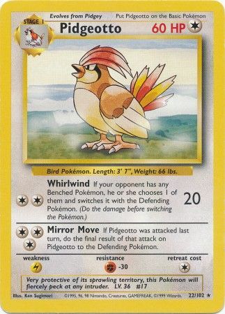 Pidgeotto (22/102) [Base Set Unlimited] | Dumpster Cat Games