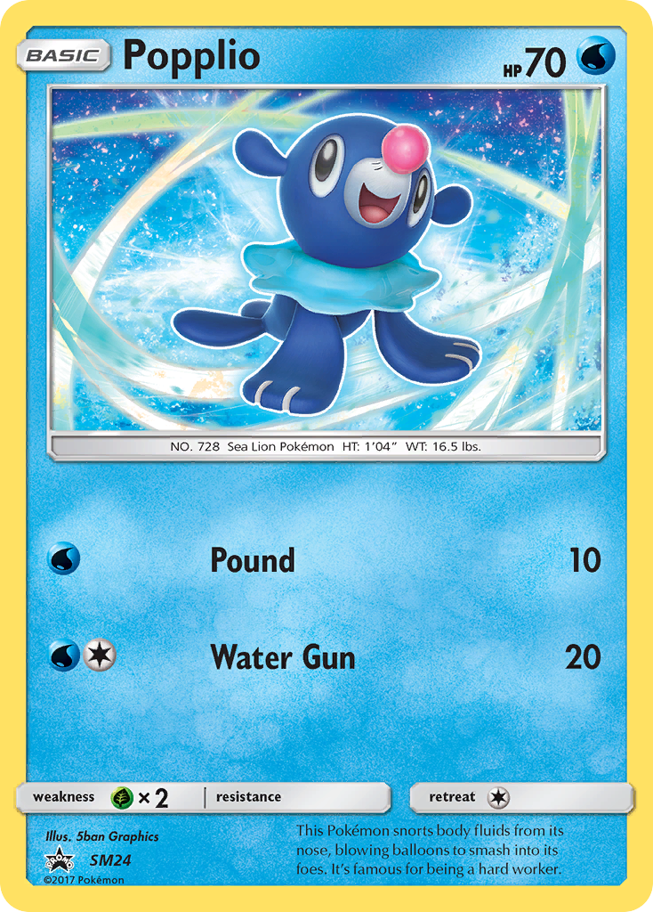 Popplio (SM24) [Sun & Moon: Black Star Promos] | Dumpster Cat Games