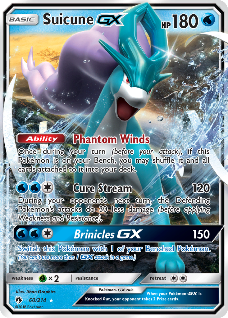 Suicune GX (60/214) [Sun & Moon: Lost Thunder] | Dumpster Cat Games