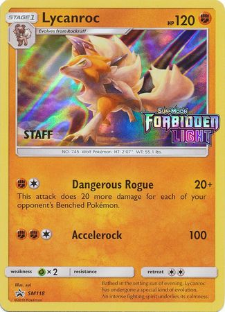 Lycanroc (SM118) (Staff Prerelease Promo) [Sun & Moon: Black Star Promos] | Dumpster Cat Games