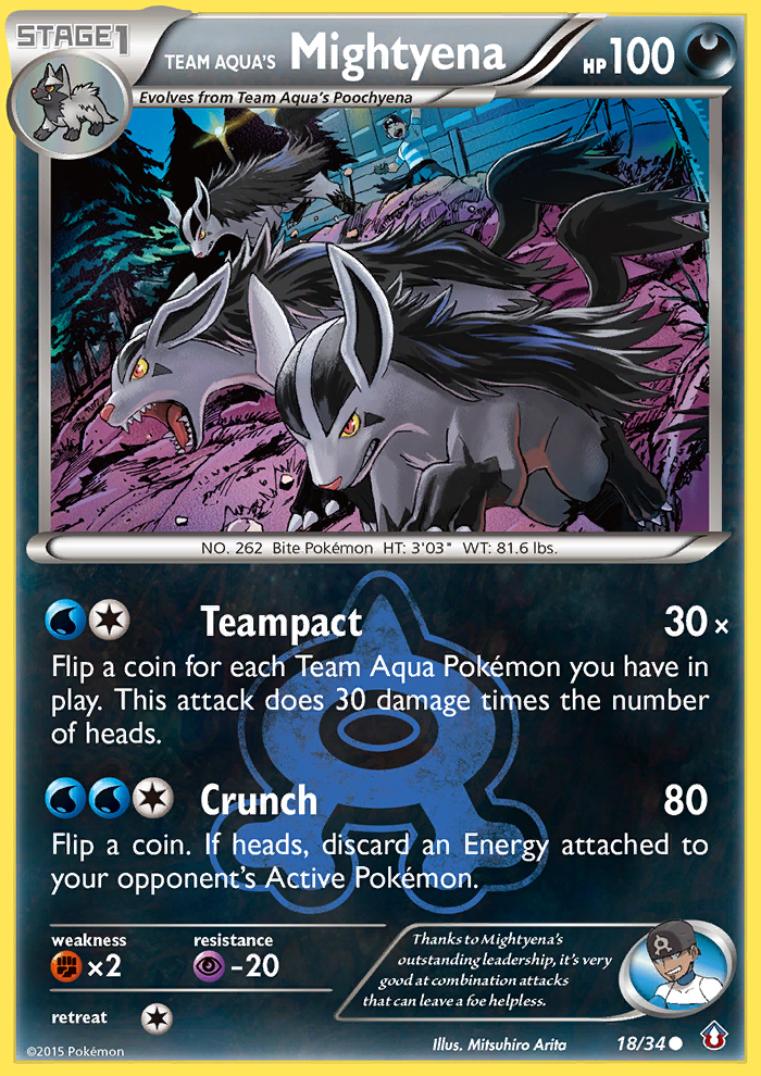 Team Aqua's Mightyena (18/34) [XY: Double Crisis] | Dumpster Cat Games