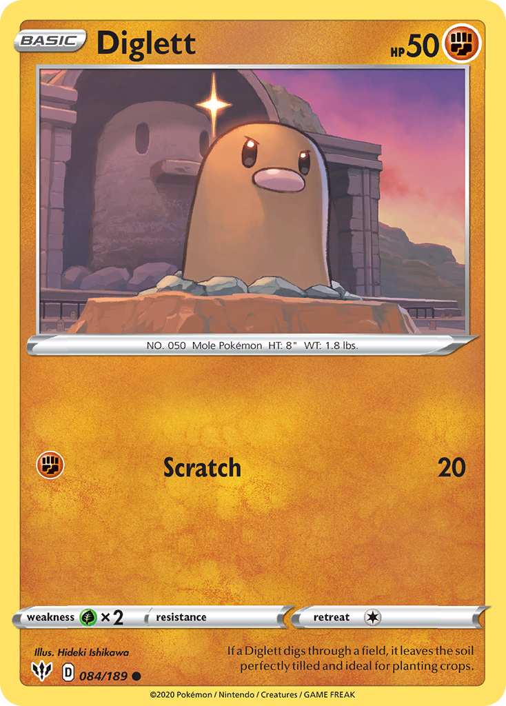 Diglett (084/189) [Sword & Shield: Darkness Ablaze] | Dumpster Cat Games