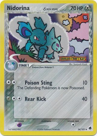 Nidorina (34/101) (Delta Species) (Stamped) [EX: Dragon Frontiers] | Dumpster Cat Games