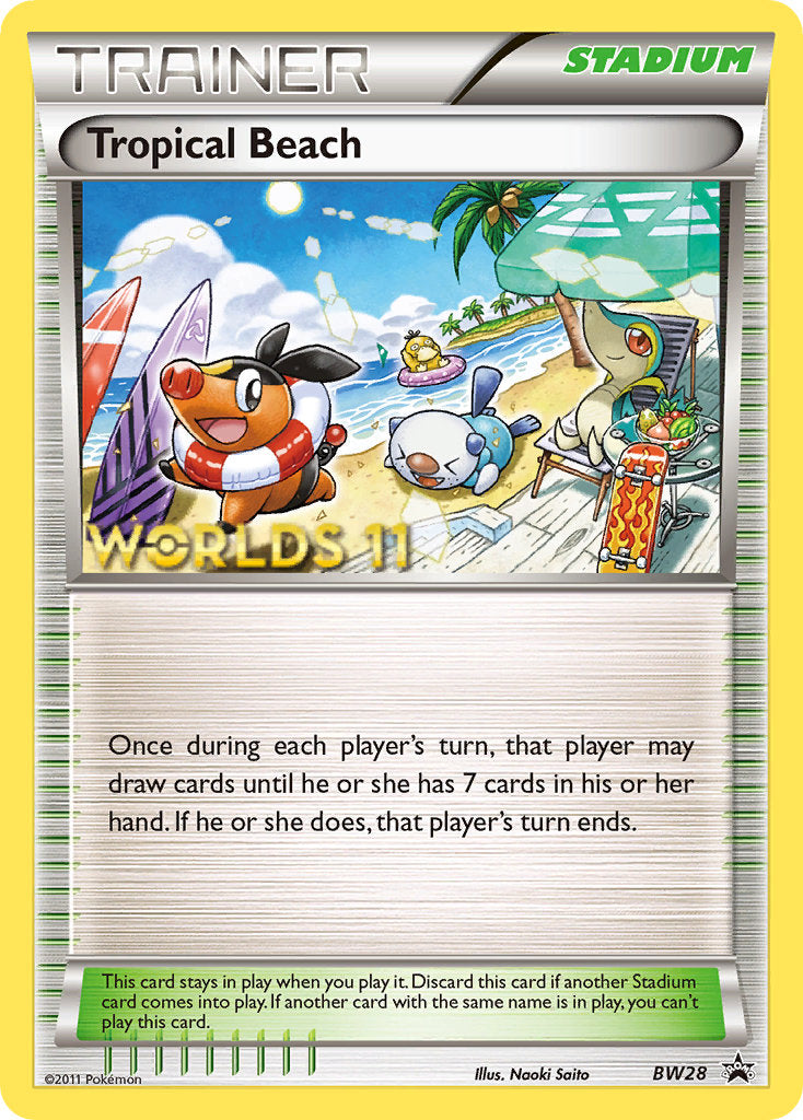 Tropical Beach (BW28) (Finalist) [Black & White: Black Star Promos] | Dumpster Cat Games