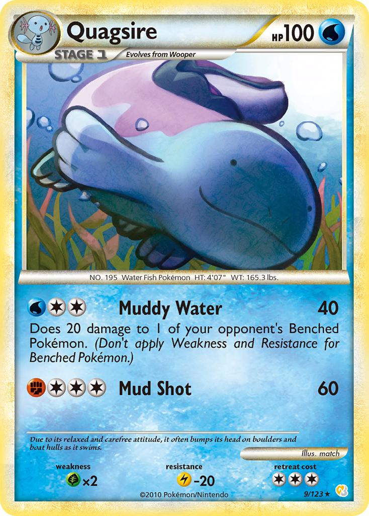 Quagsire (9/123) [HeartGold & SoulSilver: Base Set] | Dumpster Cat Games