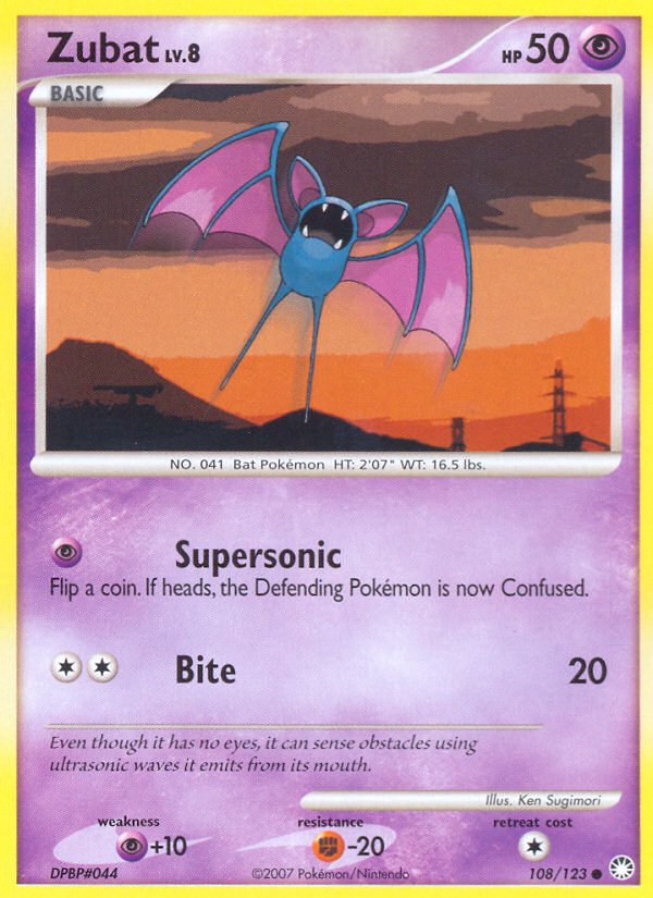 Zubat (108/123) [Diamond & Pearl: Mysterious Treasures] | Dumpster Cat Games