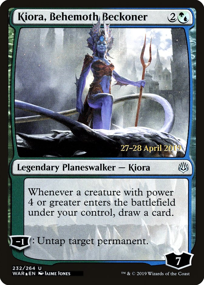 Kiora, Behemoth Beckoner  [War of the Spark Prerelease Promos] | Dumpster Cat Games