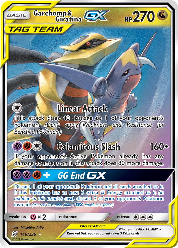 Garchomp & Giratina GX (146/236) [Sun & Moon: Unified Minds] | Dumpster Cat Games