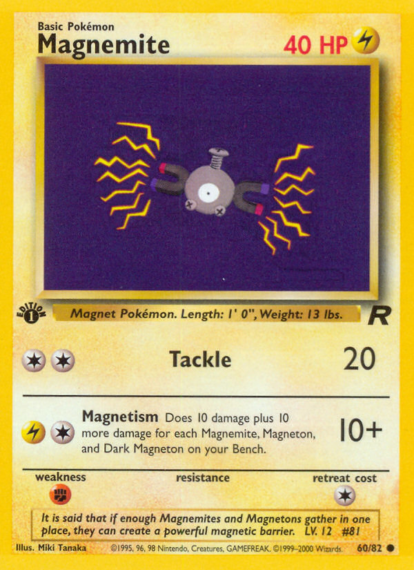 Magnemite (60/82) [Team Rocket 1st Edition] | Dumpster Cat Games