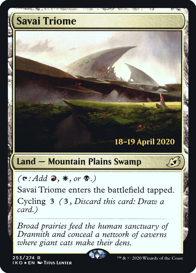 Savai Triome  [Ikoria: Lair of Behemoths Prerelease Promos] | Dumpster Cat Games