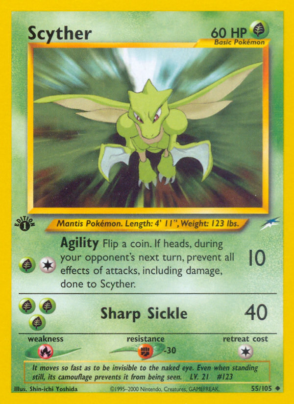 Scyther (55/105) [Neo Destiny 1st Edition] | Dumpster Cat Games