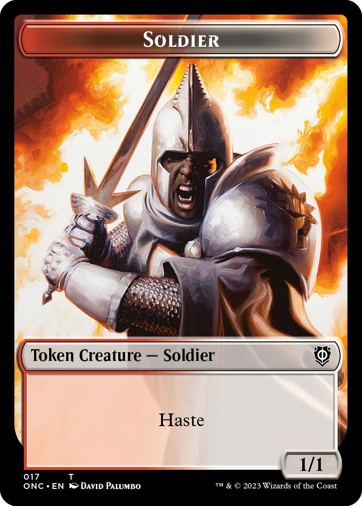 Soldier (017) // Eldrazi Double-Sided Token [Phyrexia: All Will Be One Commander Tokens] | Dumpster Cat Games